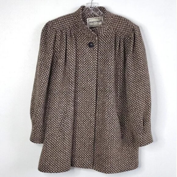 Vintage FleetStreet Gray Beige Wool Blend Coat - XL - Picture 1 of 16